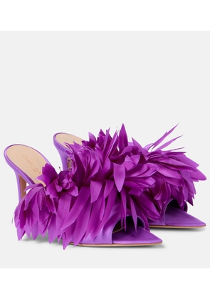 Gianvito Rossi Daniah 85 embellished crepe satin mules