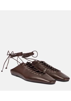 Dries Van Noten Leather lace-up flats