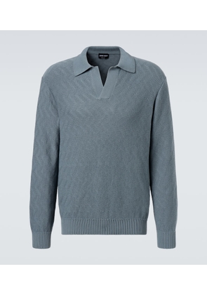 Giorgio Armani Cotton jacquard polo sweater