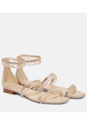 Rene Caovilla Chandelier embellished satin sandals