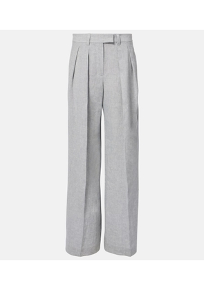Brunello Cucinelli Linen-blend wide-leg pants