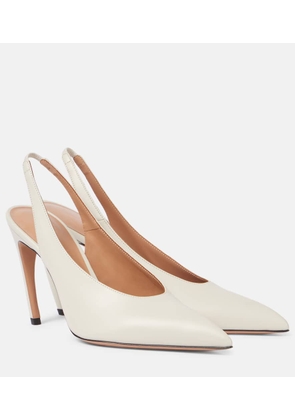 The Attico Viper 95 leather slingback pumps