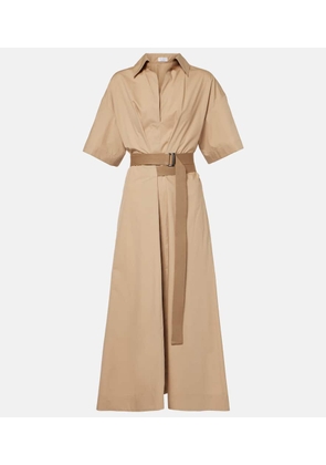 Brunello Cucinelli Belted cotton shirt dress