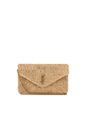 Saint Laurent Raffia Cassandre Crossbody Bag