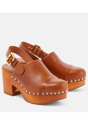 Chloe Jeannette leather wedge clogs