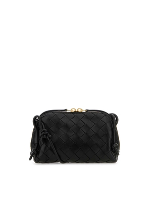 Bottega Veneta Black Leather Concert Crossbody Bag