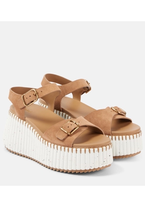 Chloe Nama suede wedge sandals
