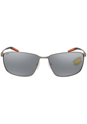 Costa Del Mar TURRET Grey Silver Mirror Polarized Polycarbonate Titanium Mens Sunglasses TRT 228 OSGP 63