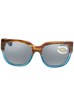 Costa Del Mar WATERWOMAN Gray Silver Mirror Polarized Polycarbonate Ladies Sunglasses WTW 251 OSGP 55
