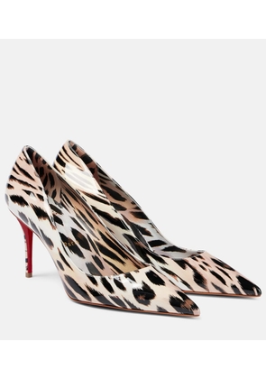 Christian Louboutin Miss Z 80 printed patent leather pumps