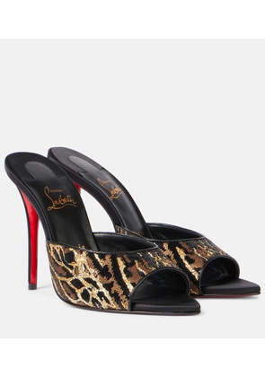 Christian Louboutin Miss Z 100 sequined satin mules