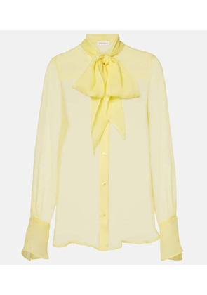 Nina Ricci Sheer tie-neck silk chiffon blouse