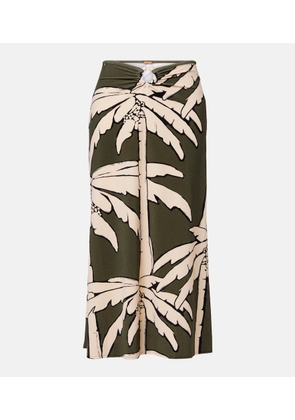 Johanna Ortiz Printed gathered terry maxi skirt