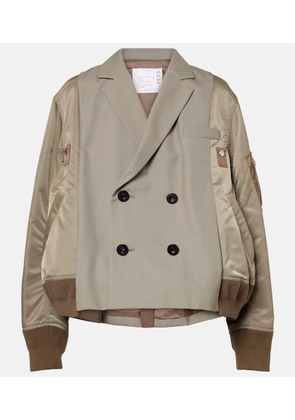 Sacai Double-breasted bomber jacket