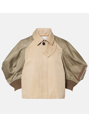 Sacai Paneled cotton-blend jacket