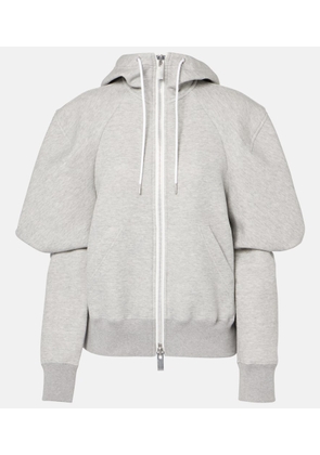 Sacai Cotton-blend jersey zip-up hoodie