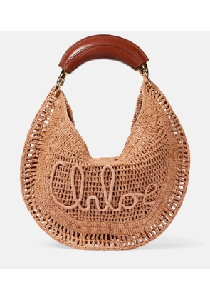 Chloe Summer Banana raffia-effect shoulder bag