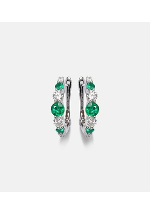 Bucherer Fine Jewellery Classics 18kt white gold hoop earrings with emeralds and diamonds