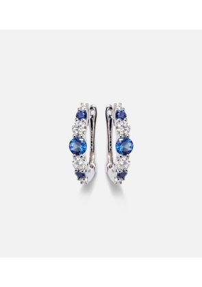 Bucherer Fine Jewellery Classics 18kt white gold hoop earrings with sapphires and diamonds