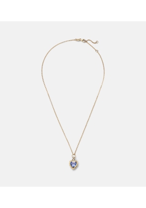 FoundRae Gemstone Heart 18kt gold pendant necklace with tanzanite