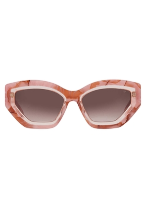 Philipp Plein Brown Gradient Cat Eye Ladies Sunglasses SPP099M 06Z8 55