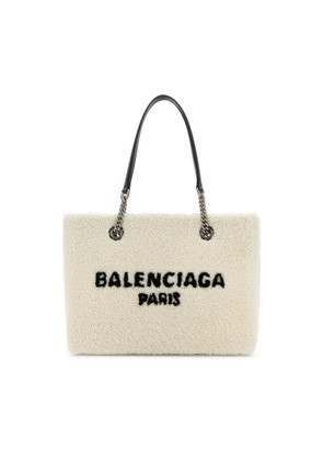 Balenciaga White Shearling Duty Free M Handbag