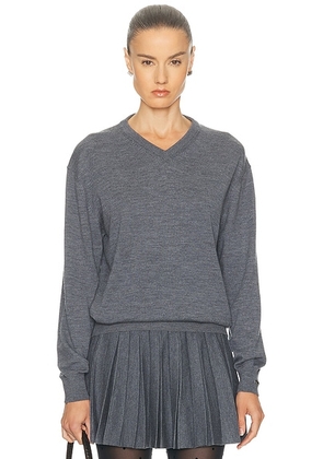 Balenciaga V Neck Sweater in Heather Grey - Grey. Size L (also in XS, S).