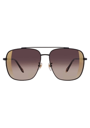 Just Cavalli Brown Gradient Mirror Gold Navigator Ladies Sunglasses SJC030 305G 61