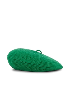 BODE Crochet Beret in Green - Green. Size all.