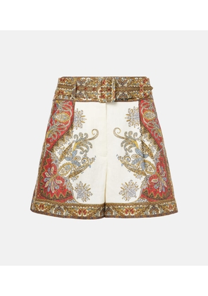 Veronica Beard Hobbes floral linen shorts