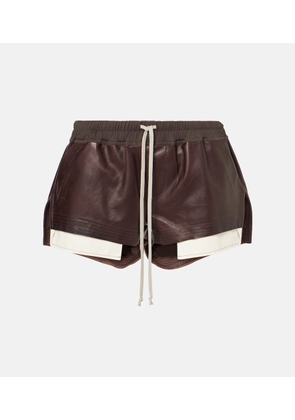 Rick Owens High-rise leather shorts