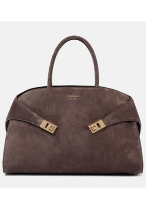 Ferragamo Hug Large suede tote bag