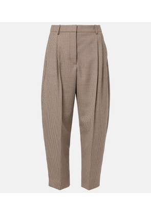 Stella McCartney Houndstooth cropped wool wide-leg pants