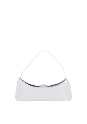 Jacquemus le Calisso White Shoulder Bag With Engraved Snap Button In Leather