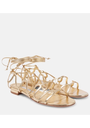 Manolo Blahnik Fawdaflat metallic leather sandals