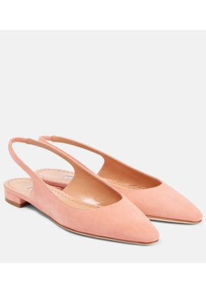 Manolo Blahnik Sawra 10 suede slingback flats