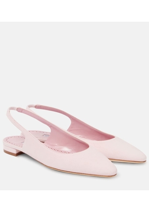 Manolo Blahnik Sawra 10 suede slingback flats
