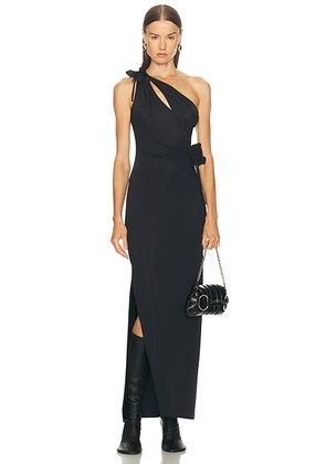 Coperni Asymmetric Flower Gown in Black - Black. Size M (also in XS).
