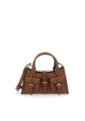 Mulberry Roxanne Brown Small Handbag With Adjustable And Removable Shoulder Strap And Two Front Pockets In Leather Woman