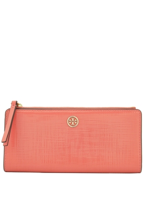Tory Burch Coral Crush Patent Leather Robinson Zip Wallet
