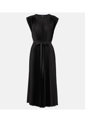 Joseph Volta belted plisse satin midi dress