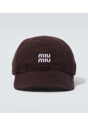 Miu Miu Logo denim baseball cap