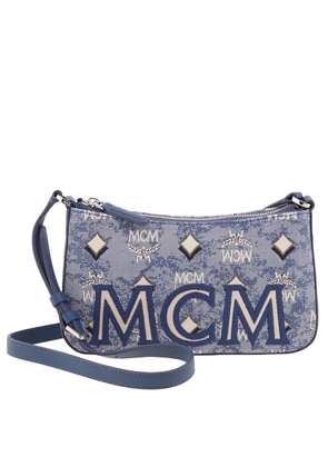 MCM Ladies Blue Shoulder Bag in Vintage Jacquard Monogram