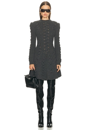 McQueen Cable Mini Dress in Dark Grey Melange - Grey. Size L (also in ).