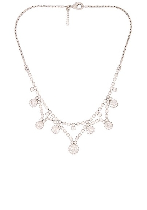 Alessandra Rich Crystal Necklace in Crystal & Silver - Metallic Silver. Size all.