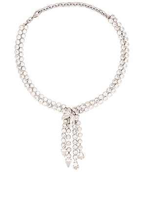 Alessandra Rich Crystal Necklace in Crystal & Silver - Metallic Silver. Size all.