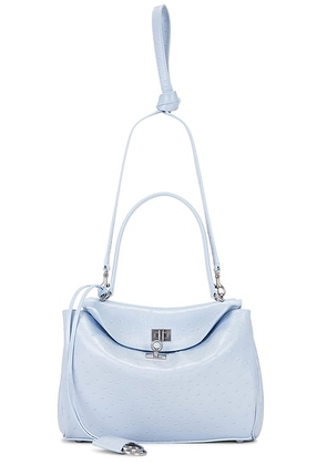 Balenciaga Rodeo Small Ostrich Top Handle Bag in Cloudy Blue - Blue. Size all.