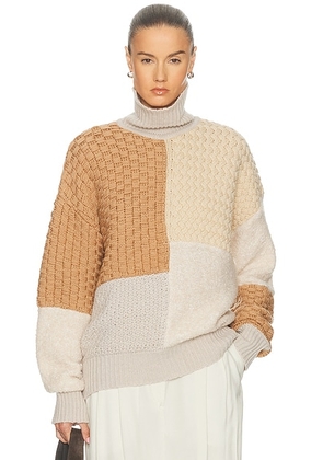 Amiya Mosaico Sweater in Patchwork - Neutral. Size L (also in S, M).