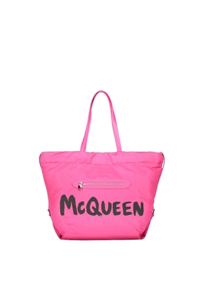 Alexander Mcqueen Pink Tote Bag With Bold Trendy Logo
