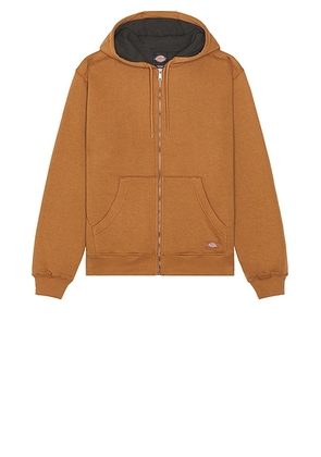 Dickies Full Zip Thermal Lined Fleece in Brown Duck - Brown. Size L (also in S, M).